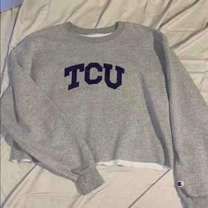 Vintage Cropped Champion TCU Sweatshirt
